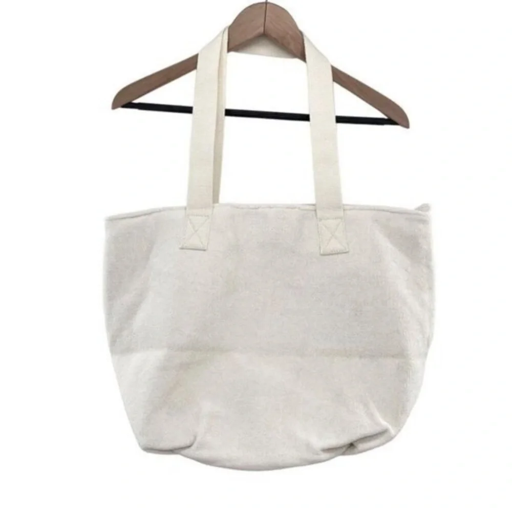 Stoney Clover Lane Terry Embroidered Hearts Zip Top Tote Bag